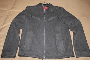 Alfani RED Fitted Coat Jacket Men’s S Black Full Zipper Wool Blend Military - Picture 1 of 3