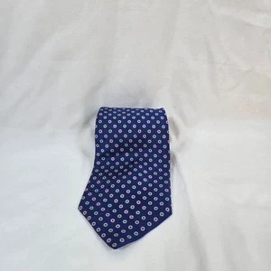 Lauren Ralph Lauren Blue White Red Green Polka Dot Hand Finished Career Silk Tie - Picture 1 of 7