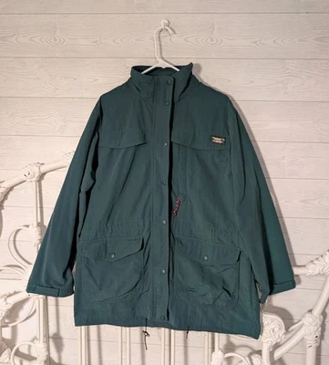 Vintage LL Bean Military Jacket Green Nylon Hiking Gorpcore Women's L  - Image 1 of 4