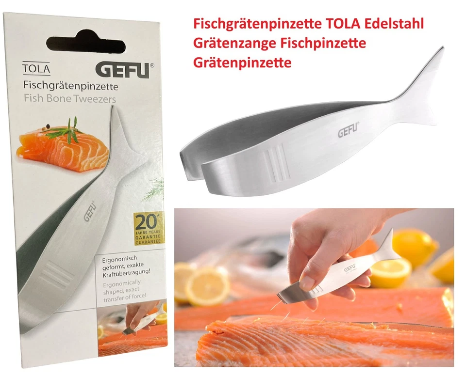 Fischgrätenpinzette TOLA Edelstahl Grätenzange Fischpinzette Grätenpinzette - Bild 1 von 1