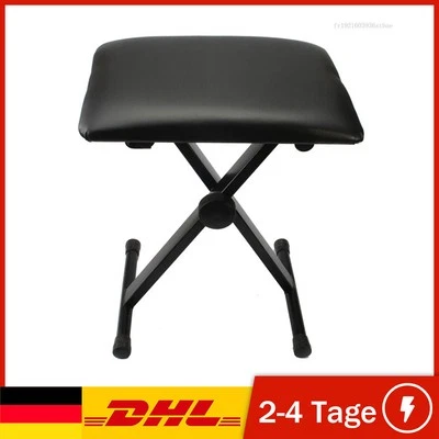 Doppelstrebiger Keyboardständer Verstellbare Gepolstert Sitzkissen Klavierhocker - Bild 1 von 4