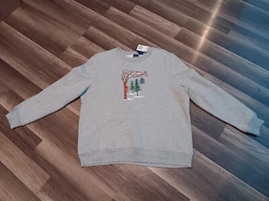 Basics editions women size Large gray christmas embroidered sweater NWT - Picture 1 of 19
