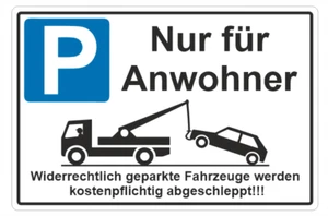 Nur für Anwohner Parkverbot Parken Verboten HALTEVERBOT Aufkleber 6206A - Bild 1 von 1