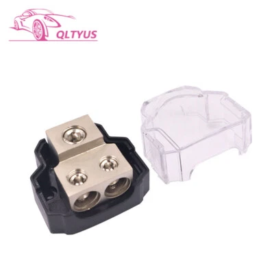 Car Audio Splitter Amp Power 0 Gauge In 4 Gauge Out 2 Way Distribution Block - Image 1 of 4
