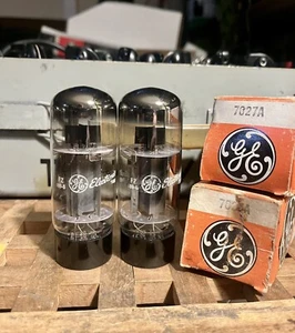 NOS Date Matched Pair GE 7027A Vacuum Tubes New Old Stock Vintage Original Boxes - Picture 1 of 8