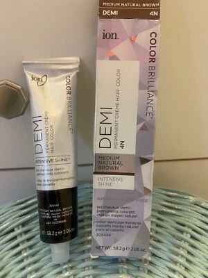 Color Ion Brilliance DEMI Crema Permanente Color de Cabello 4N Medio Natural Marrón NUEVO Foto 1 de 3