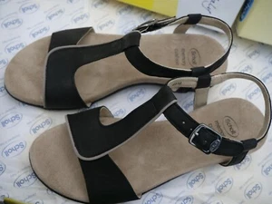 Scholl Women's Orthopedic sandals shoes Italian Black size UK4 5 6 New RRP £62 - Picture 1 of 12