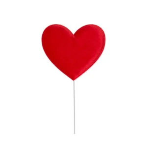 Rotes Samt Herz Valentinstag Picks 30 cm x 6 Stück - Bild 1 von 1