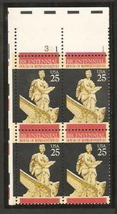 ALLY'S STAMPS US Plate Block Scott #2412 25c U.S. House of Rep. [4] MNH [STK] - Picture 1 of 1