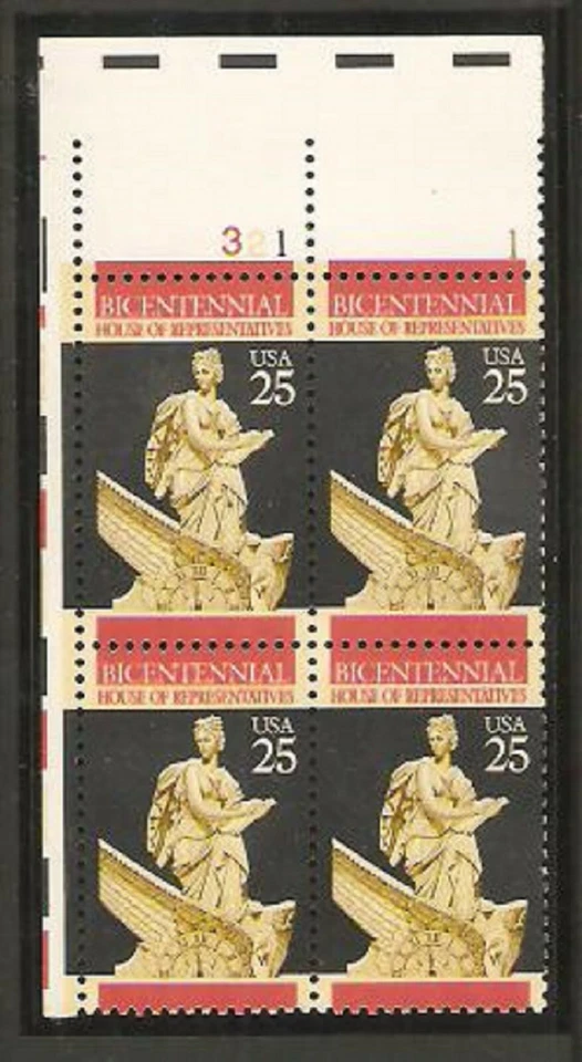 ALLY'S STAMPS US Plate Block Scott #2412 25c U.S. House of Rep. [4] MNH [STK] - Image 1 of 1