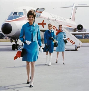1970 SWISSAIR AIRLINES CABIN CREW FLIGHT ATTENDANT STEWARDESS COAT VINTAGE - Picture 1 of 4