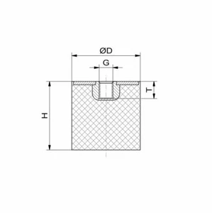 Gummi-Metall-Puffer 30x20 M8 Innengewinde einseitig - Bild 1 von 1