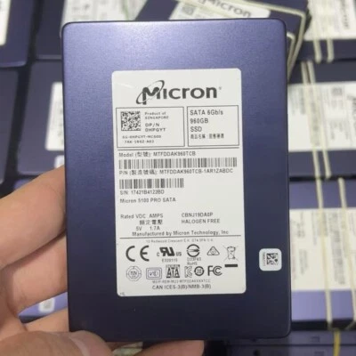 960GB SSD MICRON SATA 6Gb/s MTFDDAK960TCB-1AR1ZABDC 5100 PRO DP/N 0HPGYT 960 GB - Image 1 of 3