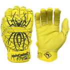 Spiderz 2024 ENDITE Adult Baseball/Softball Batting Gloves, Yellow/Black - Large