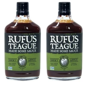 918211 2 x 425G BOTTLE RUFUS TEAGUE SMOKEY APPLE BBQ SAUCE - Picture 1 of 3