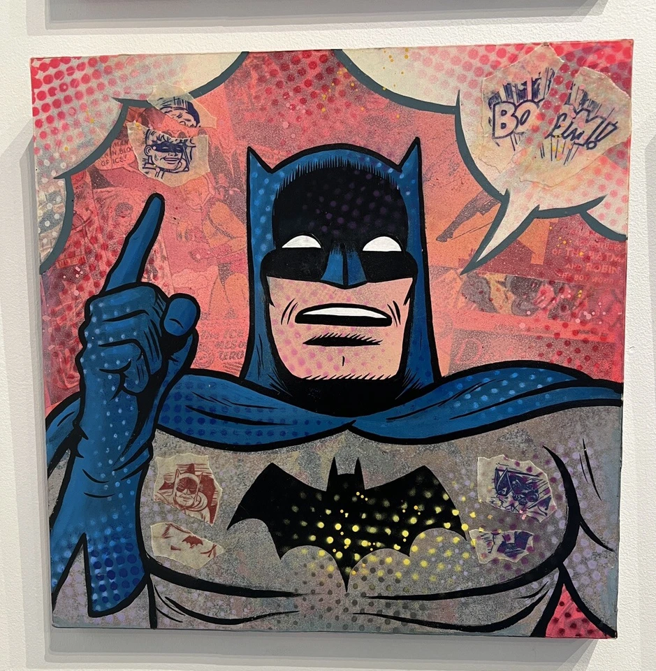 “Vintage Batman No. 7” Dr. Smash Pop Art  Surrealism Original Painting Rare - Image 1 of 1