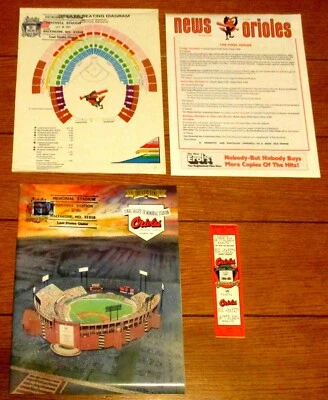 Baltimore Orioles Memorial Stadium Farewell Program & Unused Ticket Stub + News - Image 1 of 4