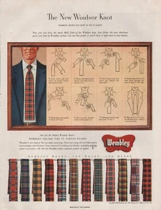 1948 WEMBLEY New Windsor Knot Tie Men's Fashion Clothing Accessories Print Ad - Picture 1 of 1