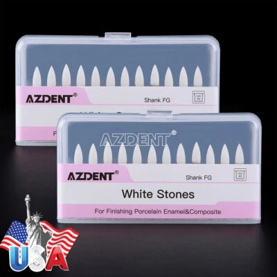 Fresas de pulido de piedra blanca montadas en llama dental FG fresas de punto de abrasión AZDENT Foto 1 de 4
