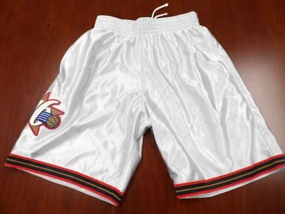 MITCHELL & NESS NBA HWC PHILADELPHIA 76ERS 75TH SILVER SWINGMAN SHORTS SIZE S - Image 1 of 4