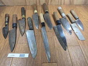 BROKEN DAMAGED Japanese Chef's Kitchen Knife Vintage Japan HOCHO JJ598 - Picture 1 of 18