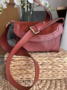 Borsa a mano M&S AUTOGRAPH in pelle ruggine e camoscio tracolla larga - Foto 1 di 14