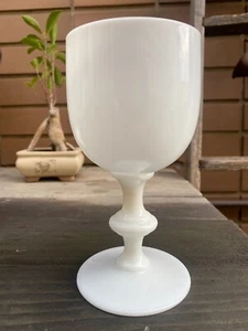 French Portieux Vallerysthal White Opaline Wine Goblet - Picture 1 of 9