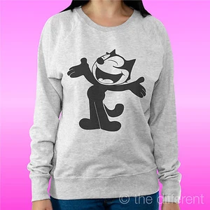 Felpa Mujer Luz Suéter Gris Claro " Cat Gato Historietas" Road To Happiness - Imagen 1 de 1