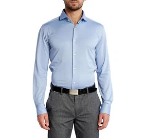 BOSS Camicia Uomo Tessuto Elasticizzato Slim Fit 50503533 Colore Celeste - Picture 1 of 5