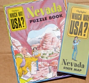 Highlights Which Way USA Nevada NV Puzzle Book With Map NOS - Imagen 1 de 3