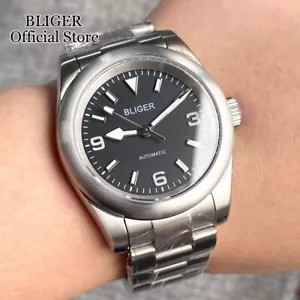 BLIGER 36mm Japan NH35A Full Brushed Case Stainless Steel Mens Watch Luminous - Picture 1 of 7