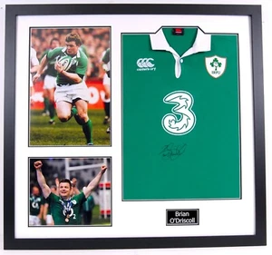 Camisa de Rugby Irlanda Brian O'Driscoll Firmada y Enmarcada Estilo + Certificado de Autenticidad del Distribuidor - Imagen 1 de 1