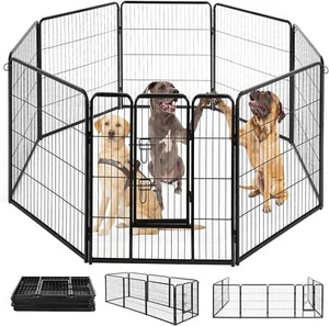 Dog Playpen Indoor 40 inch 8 Panels Metal Dog Pen Pet Dog Fence - Picture 1 of 7