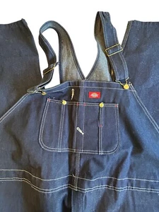 Dickies Mens Bib Overalls 58x30 Relaxed Fit Pockets Hammer Loop Tool Pockets NWT - Picture 1 of 12