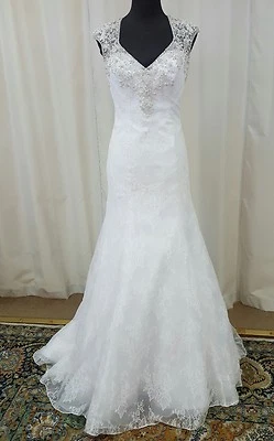 Новый Mori Lee свадебное платье свадебное платье 2604 белый крой Flare русалка труба кружева - Изображение 1 из 4