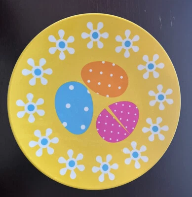 Plato de Pascua para niños huevos y flores amarillo cena plato de plástico niño o niña Foto 1 de 2