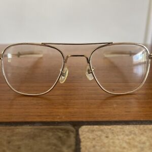 American Optical 5 1/2 Aviator Frames Gold Pilot Eyeglasses Sunglasses USA