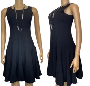 Calvin Klein Classic Black Dress Fit & Flare Sleeveless Cocktail Career size 6P - Picture 1 of 16