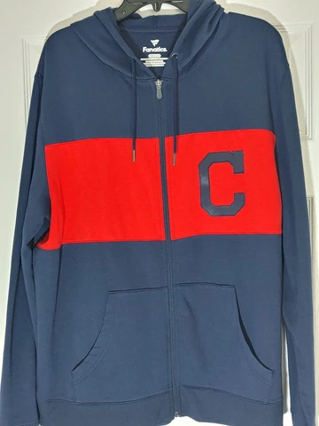 Fanatics Cleveland Guardians Men's XL Hoodie full zip jacket Navy Blue Cover