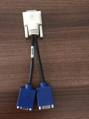 Dual 2 VGA Splitter Adapter Cable Lead HP Dell Monitor - Image 1 of 3