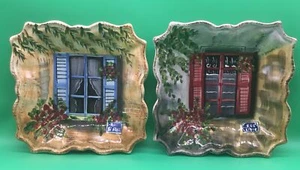 TABLETOPS UNLIMITED RUE DE PARIS SHUTTER 8 3/4" PLATES SET OF 2 - Picture 1 of 5