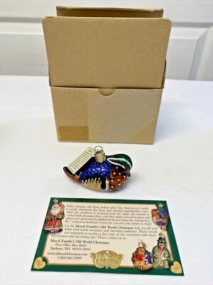 Adorno de Pato Familia Merck VIEJO MUNDO NAVIDAD VIDRIO HECHO A MANO Madera Pato Foto 1 de 4
