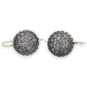 Orecchini Monachella Toppa Stile Antico Siciliano in Argento 925 con Cristalli B - Picture 1 of 1