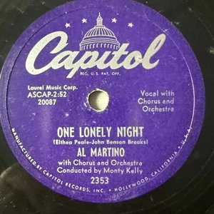 10" 78 RPM-Al Martino-Rachel/One Lonely Night/Capitol 2353 - Picture 1 of 4