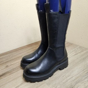 Womens Vagabond Mid Calf Black Leather Pull On Boots Size US 9, UK 6, EU 39 - Picture 1 of 21