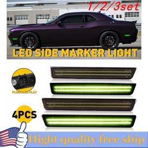 2/4x Luces de señalización laterales LED delanteras traseras ahumadas para Dodge Challenger 15-22 - Imagen 1 de 22