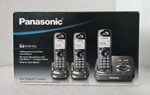 Teléfono inalámbrico Panasonic KX-TG9333T de una sola línea 3 teléfonos 6,0 contestador digital - Imagen 1 de 13