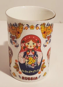 AKM RUSSIAN NESTING DOLL MATRESHKA BALALAIKA PORCELAIN CERAMIC CUP MUG RUSSIA - Foto 1 di 5
