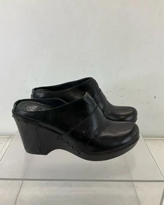 Dansko Black Leather Studded Wedge Clogs 39/8.5-9 - Picture 1 of 7