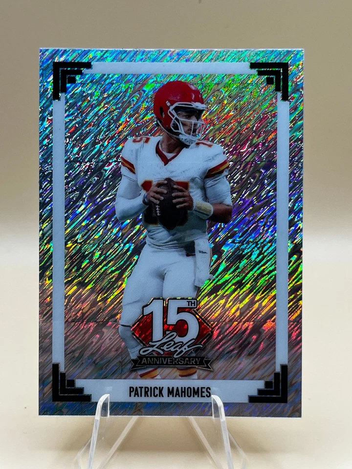 2025 Leaf NSCC 15th Anniversary 1990 PATRICK MAHOMES Silver Shimmer #6/15 - Image 1 of 2
